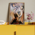 Quadro Decorativo Tela Canvas Abstrato Discóbolo Com Moldura