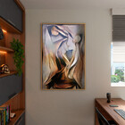 Quadro Decorativo Tela Canvas Abstrato Discóbolo Com Moldura