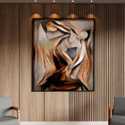 Quadro Decorativo Tela Canvas Abstrato Discóbolo Com Moldura