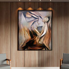 Quadro Decorativo Tela Canvas Abstrato Discóbolo Com Moldura