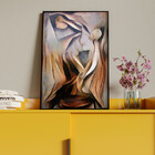 Quadro Decorativo Tela Canvas Abstrato Discóbolo Com Moldura
