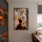 Quadro Decorativo Tela Canvas Abstrato Discóbolo Com Moldura