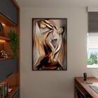 Quadro Decorativo Tela Canvas Abstrato Discóbolo Com Moldura