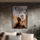 Quadro Decorativo Tela Canvas Abstrato Discóbolo Com Moldura