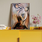 Quadro Decorativo Tela Canvas Abstrato Discóbolo Com Moldura