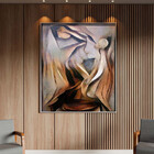 Quadro Decorativo Tela Canvas Abstrato Discóbolo Com Moldura