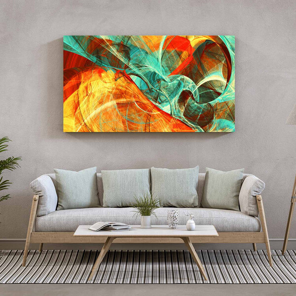 Quadro Decorativo Tela Canvas Abstrato Elementais - 100x70 Cm