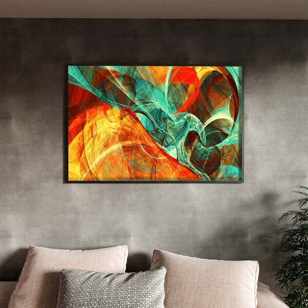 Quadro Decorativo Tela Canvas Abstrato Elementais Com Muldura