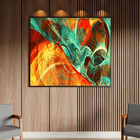 Quadro Decorativo Tela Canvas Abstrato Elementais Com Muldura