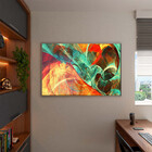 Quadro Decorativo Tela Canvas Abstrato Elementais Com Muldura