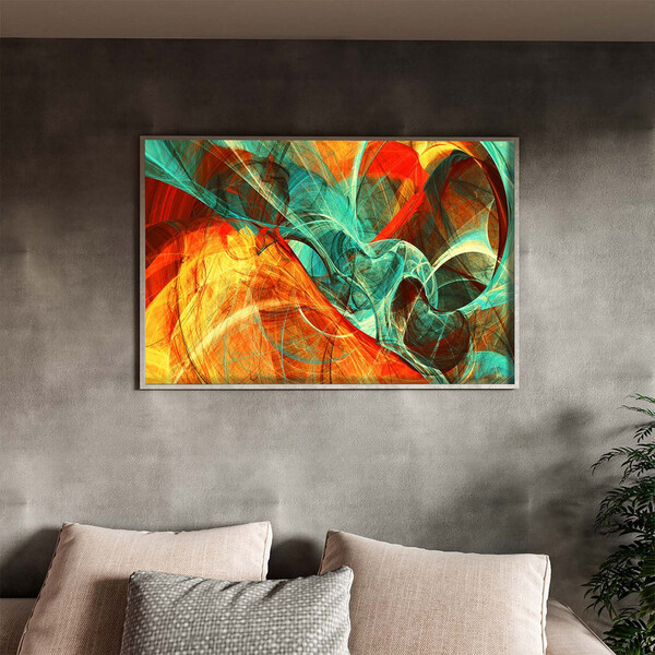 Quadro Decorativo Tela Canvas Abstrato Elementais Com Muldura