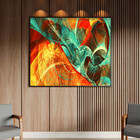 Quadro Decorativo Tela Canvas Abstrato Elementais Com Muldura