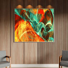 Quadro Decorativo Tela Canvas Abstrato Elementais Com Muldura