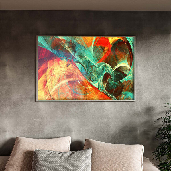 Quadro Decorativo Tela Canvas Abstrato Elementais Com Muldura