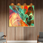 Quadro Decorativo Tela Canvas Abstrato Elementais Com Muldura