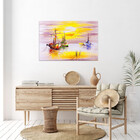 Quadro Decorativo Tela Canvas Abstrato Mar Rosado - 120x80 Cm