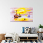 Quadro Decorativo Tela Canvas Abstrato Mar Rosado - 120x80 Cm