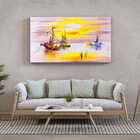 Quadro Decorativo Tela Canvas Abstrato Mar Rosado - 150x80 Cm