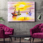 Quadro Decorativo Tela Canvas Abstrato Mar Rosado - 200x100 Cm