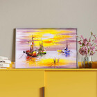 Quadro Decorativo Tela Canvas Abstrato Mar Rosado Com Moldura