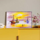 Quadro Decorativo Tela Canvas Abstrato Mar Rosado Com Moldura