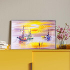 Quadro Decorativo Tela Canvas Abstrato Mar Rosado Com Moldura