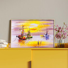 Quadro Decorativo Tela Canvas Abstrato Mar Rosado Com Moldura