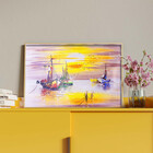 Quadro Decorativo Tela Canvas Abstrato Mar Rosado Com Moldura