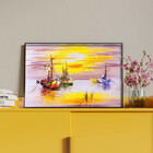 Quadro Decorativo Tela Canvas Abstrato Mar Rosado Com Moldura