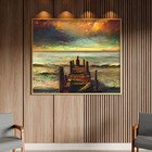 Quadro Decorativo Tela Canvas Abstrato Reflexao Com Moldura D