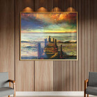 Quadro Decorativo Tela Canvas Abstrato Reflexao Com Moldura E