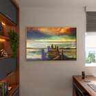 Quadro Decorativo Tela Canvas Abstrato Reflexao Com Moldura E