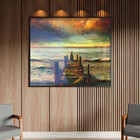 Quadro Decorativo Tela Canvas Abstrato Reflexao Com Moldura E