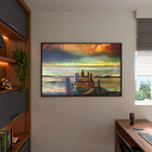 Quadro Decorativo Tela Canvas Abstrato Reflexao Com Moldura E