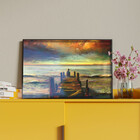 Quadro Decorativo Tela Canvas Abstrato Reflexao Com Moldura E