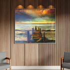 Quadro Decorativo Tela Canvas Abstrato Reflexao Com Moldura E