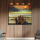 Quadro Decorativo Tela Canvas Abstrato Reflexao Com Moldura P