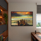 Quadro Decorativo Tela Canvas Abstrato Reflexao Com Moldura P