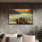 Quadro Decorativo Tela Canvas Abstrato Reflexao Com Moldura P