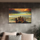 Quadro Decorativo Tela Canvas Abstrato Reflexao Com Moldura P