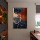 Quadro Decorativo Tela Canvas Abstrato Requiem Com Moldura Do