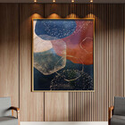 Quadro Decorativo Tela Canvas Abstrato Requiem Com Moldura E