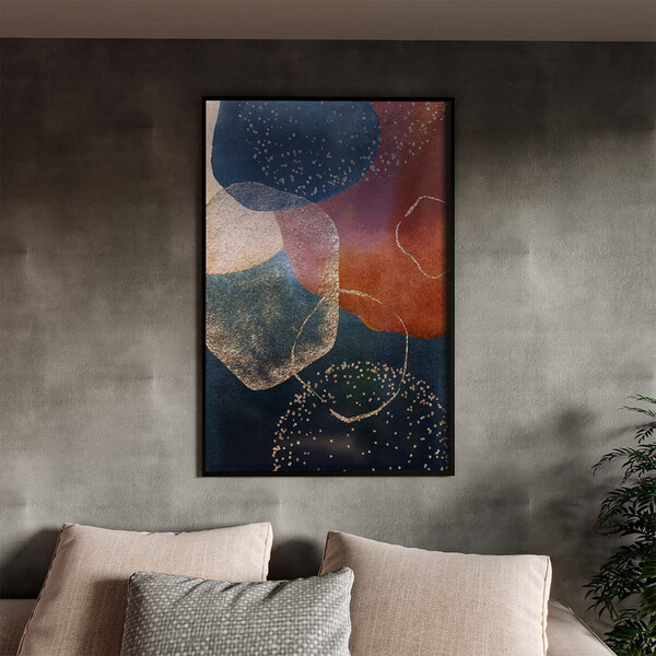 Quadro Decorativo Tela Canvas Abstrato Requiem Com Moldura E