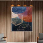 Quadro Decorativo Tela Canvas Abstrato Requiem Com Moldura E