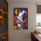 Quadro Decorativo Tela Canvas Abstrato Violeiro Com Moldura D