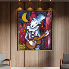 Quadro Decorativo Tela Canvas Abstrato Violeiro Com Moldura D