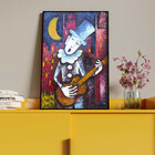 Quadro Decorativo Tela Canvas Abstrato Violeiro Com Moldura E