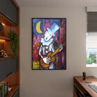 Quadro Decorativo Tela Canvas Abstrato Violeiro Com Moldura E