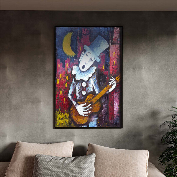 Quadro Decorativo Tela Canvas Abstrato Violeiro Com Moldura E