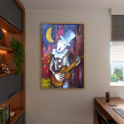 Quadro Decorativo Tela Canvas Abstrato Violeiro Com Moldura E